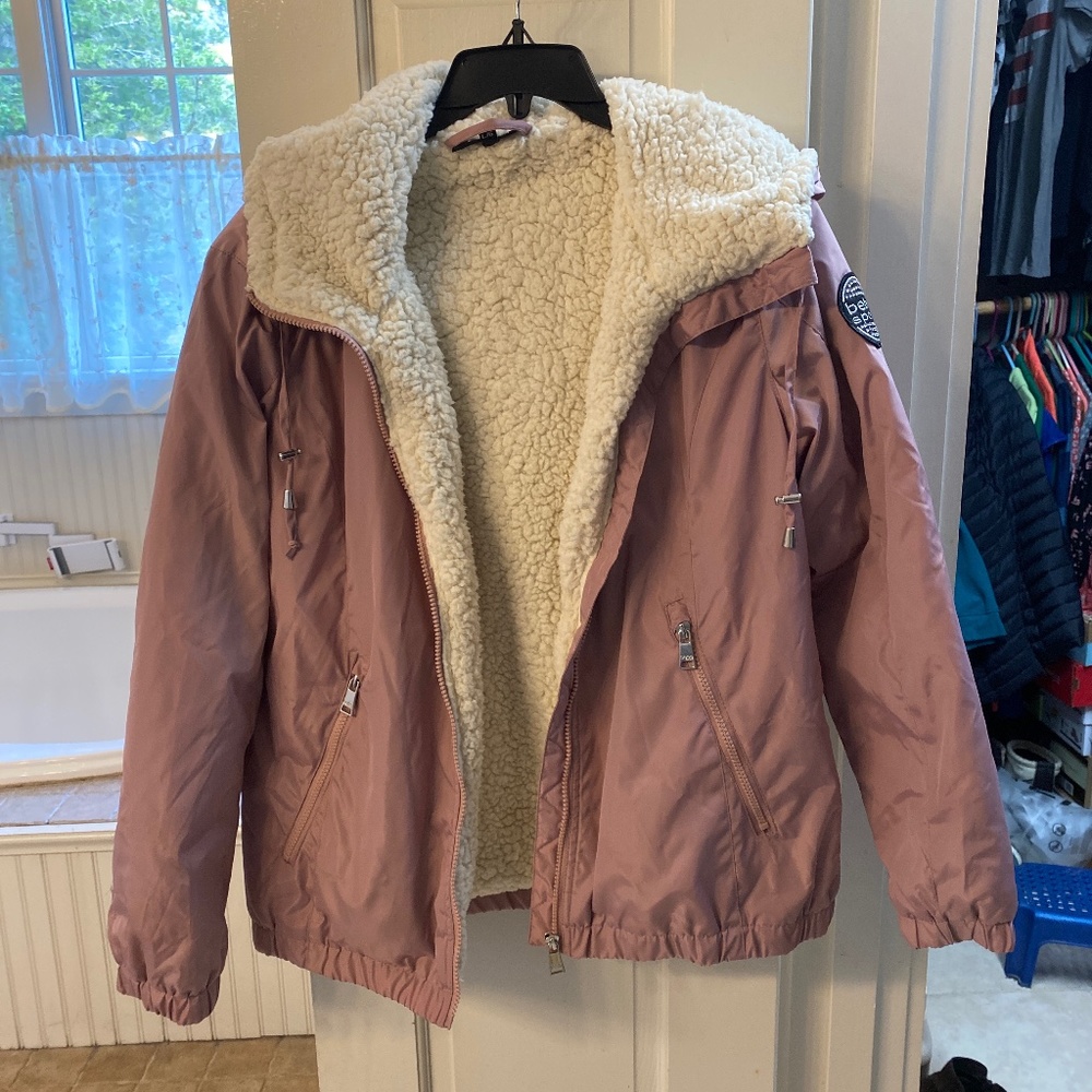 New without tags, Bebe Sport coat, large, mauve/ pink